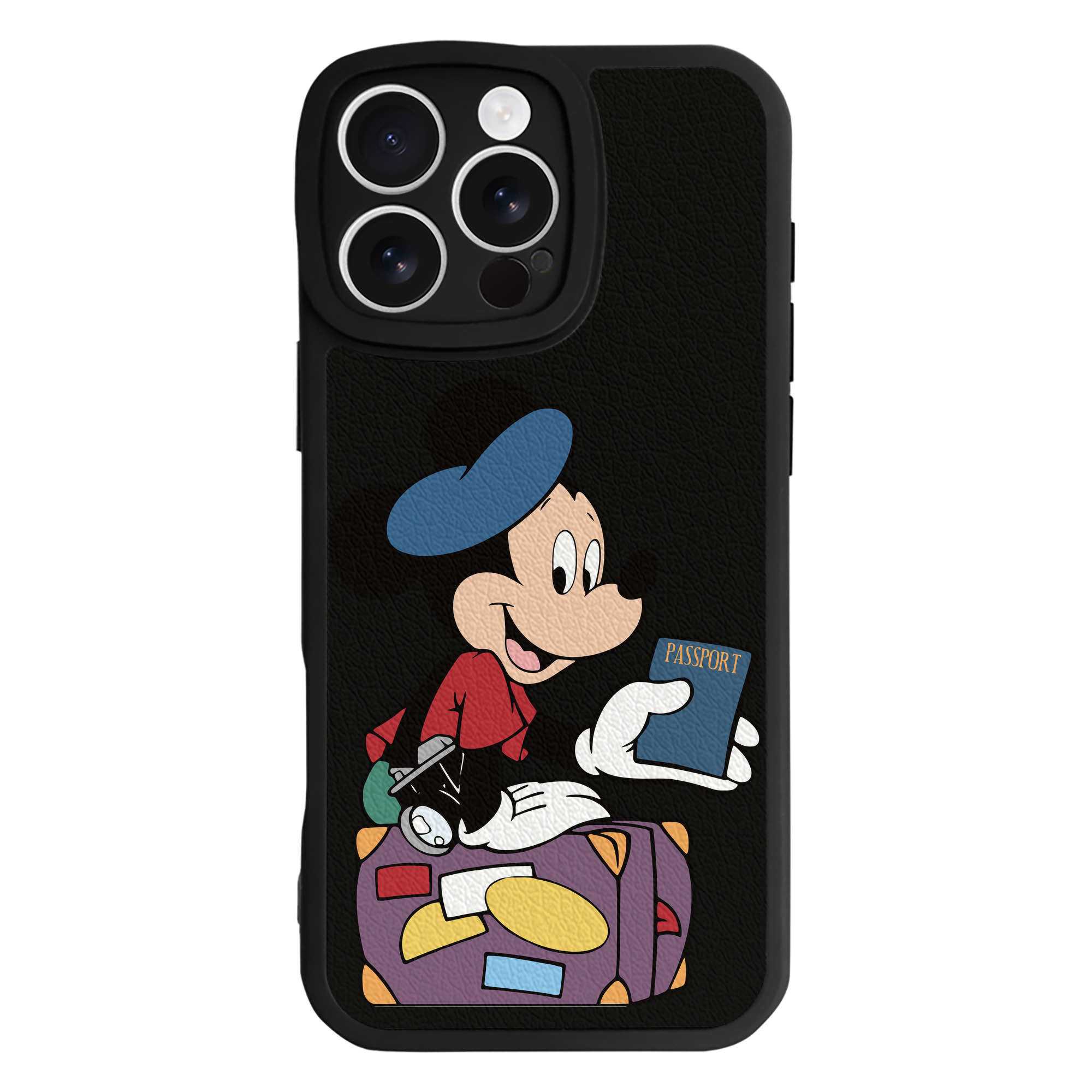 （画像用） ミッキーマウス Mickey Mouse 【iPhone 16シリーズ対応】シリコンスマホケース（レザー調） 材質：シリコン